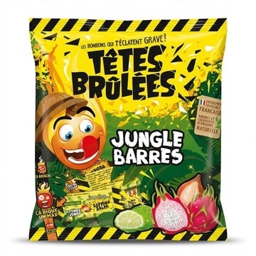 Confiserie du Nord Tetes Brulees Jungle Bars Sour Candy 150g