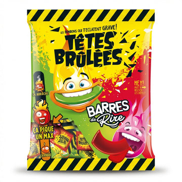 Confiserie du Nord Tetes Brulees La Barre de Rire Strawberry Apple 200g
