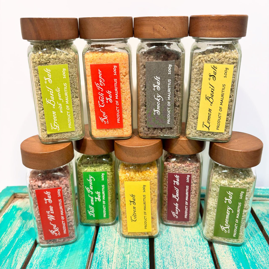 Gourmet-Flavored-Salts-in-glass-jars-Hortus-Vitae-DodoMarket-delivery-Mauritius