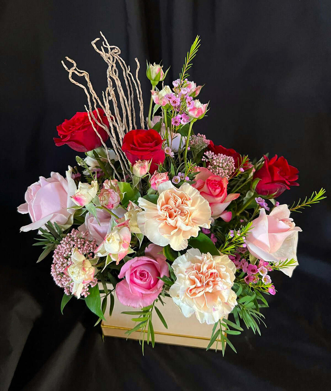 Mixed-Flower-Square-Craft-Box-Large-Vibrant-Touch-DodoMarket-delivery-Mauritius