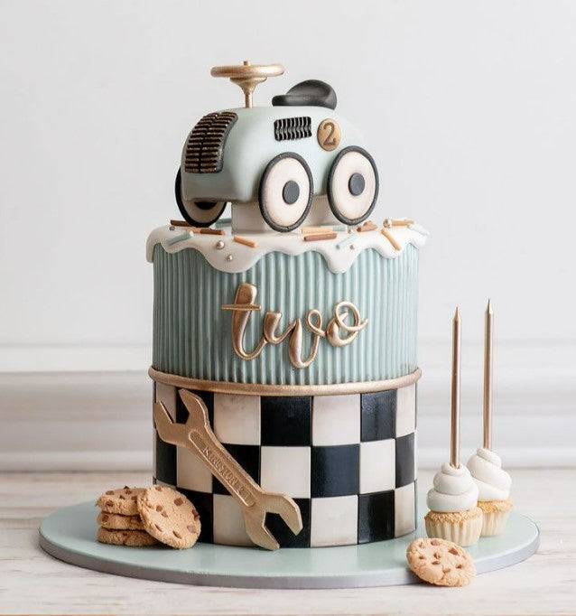 Retro Car Themed Birthday Cake