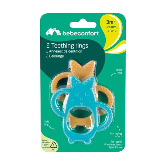 Bébé Confort Teething Rings Stage 2 x2 Green/Lavender baby gift Delivery Mauritius