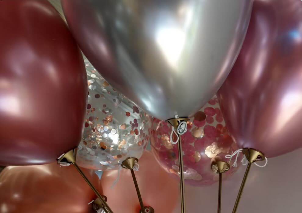DodoMarket Balloons Silver Pink Rose Gold Confetti Balloons - Pure Magic