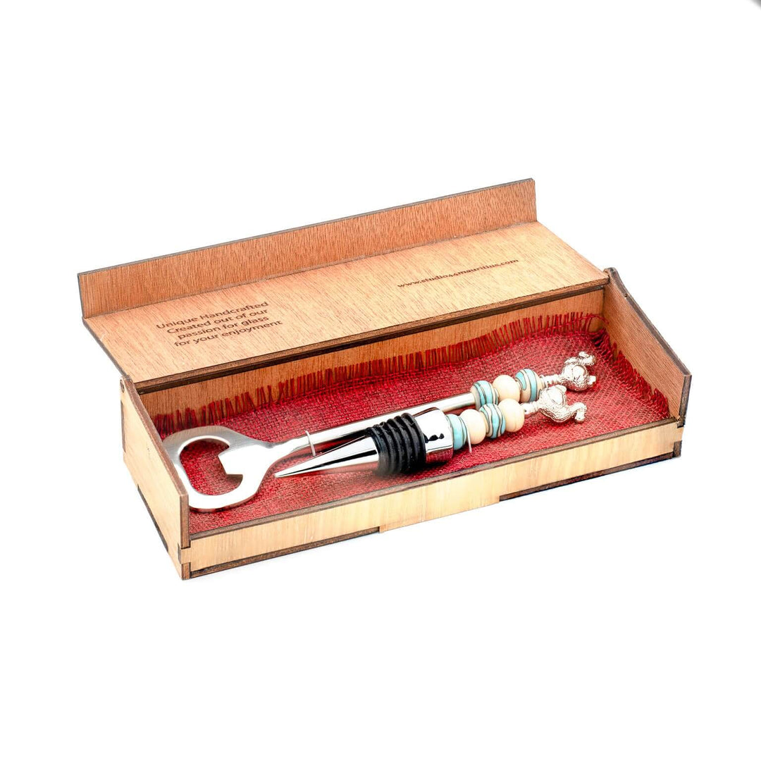 Mauritius-Handmade-Silverware-Bottle stopper and opener in box-DodoMarket-Souvenirs