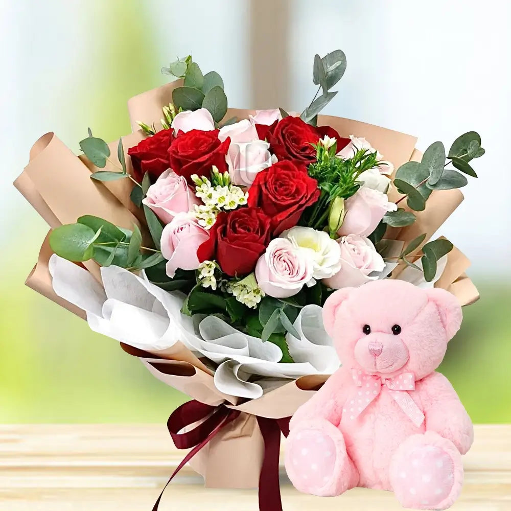 Welcome-Baby-Flowers-Roses-Teddy-DodoMarket-delivery-Mauritius