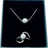 Ensemble Boule d'Argent : Bague et Collier Pendentif