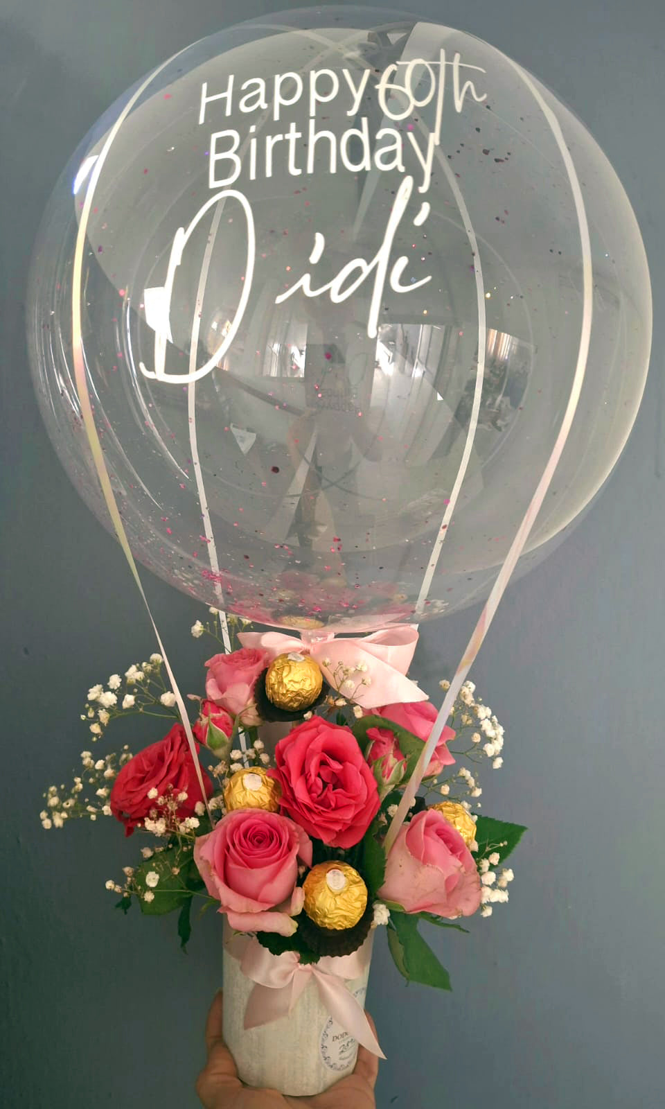 Personalized Balloon Box - Flowers & Goodies