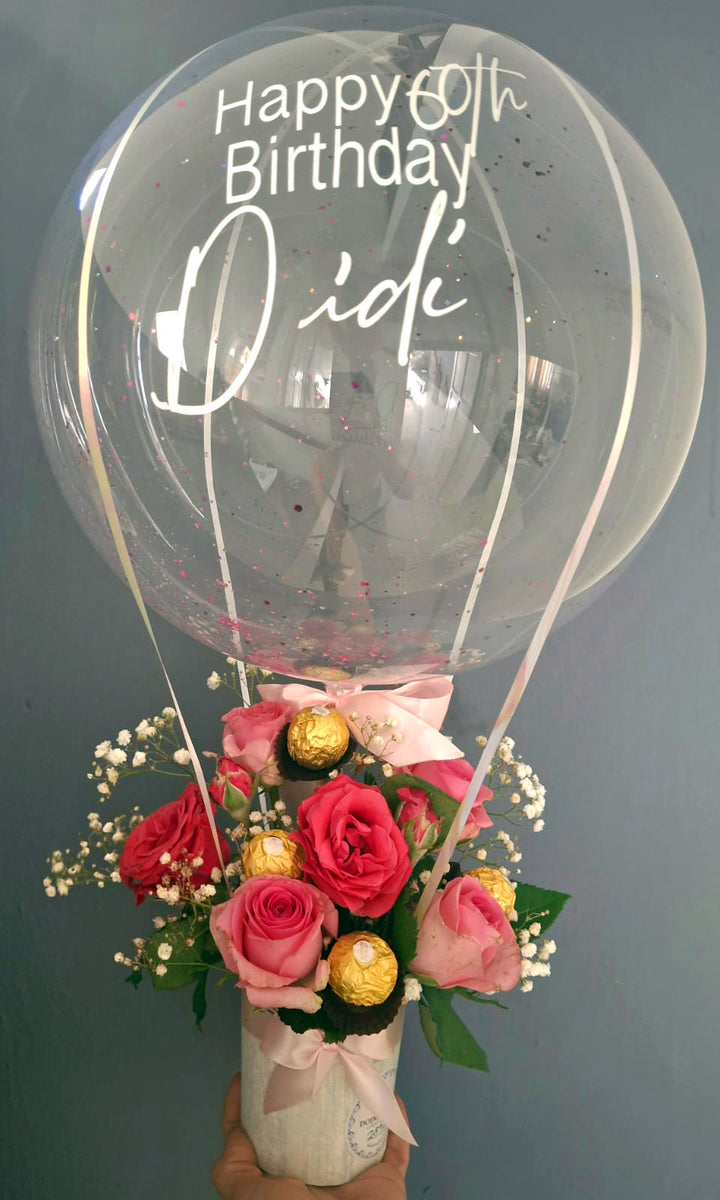 Personalized Balloon Box - Flowers & Goodies