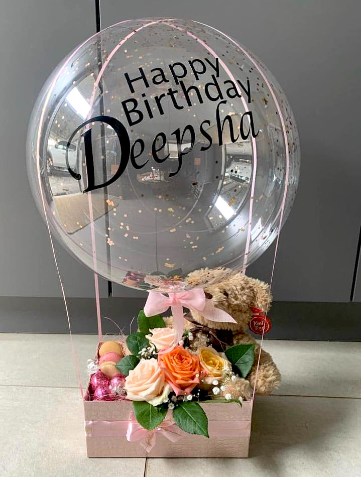Personalized Balloon Box - Flowers & Goodies