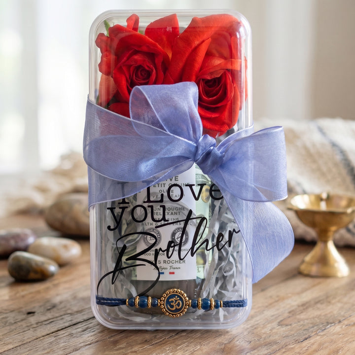 Bath-blooms-and-Rakhi-bonds-Personalized-gift-DodoMarket-delivery-Mauritius