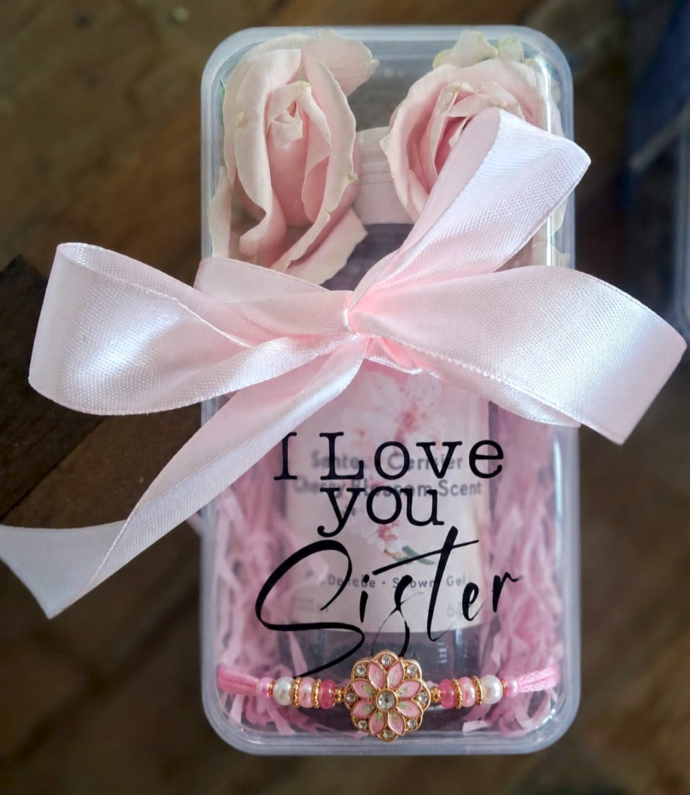Bath-blooms-and-Rakhi-bonds-for-her-Personalized-gift-DodoMarket-delivery-Mauritius