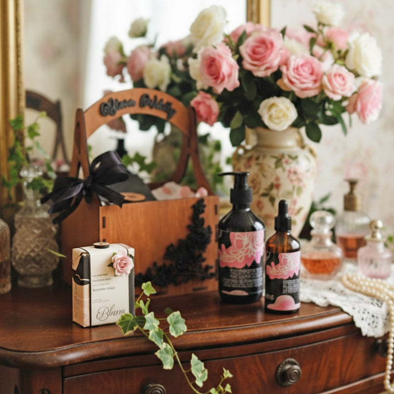 Bloom-Wildly-Basket-on-ladys-dressing-table-DodoMarket-delivery-Mauritius