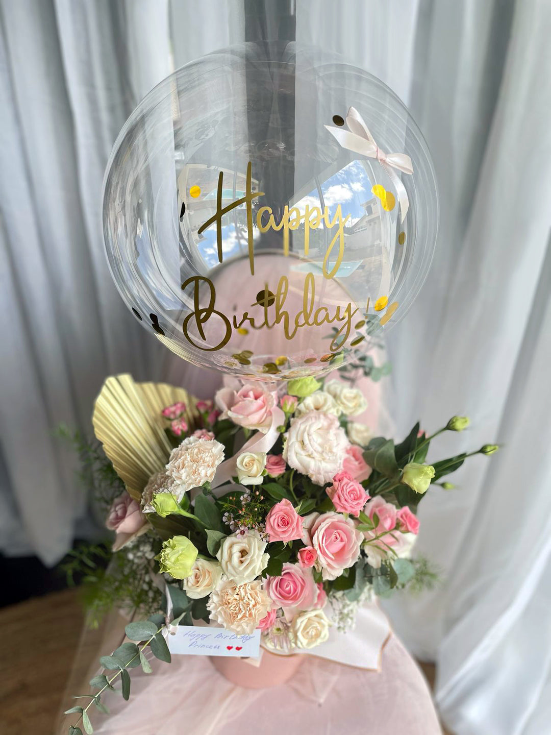 Bubble-Balloon-Flower-Box-2025-DodoMarket-delivery-Mauritius