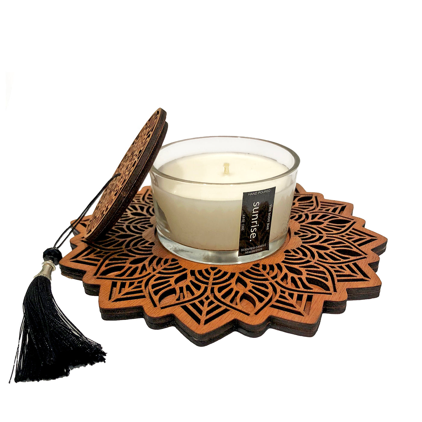 Centerpiece-Wooden-Carved-Candle-Coaster-1wick-DodoMarket-delivery-Mauritius