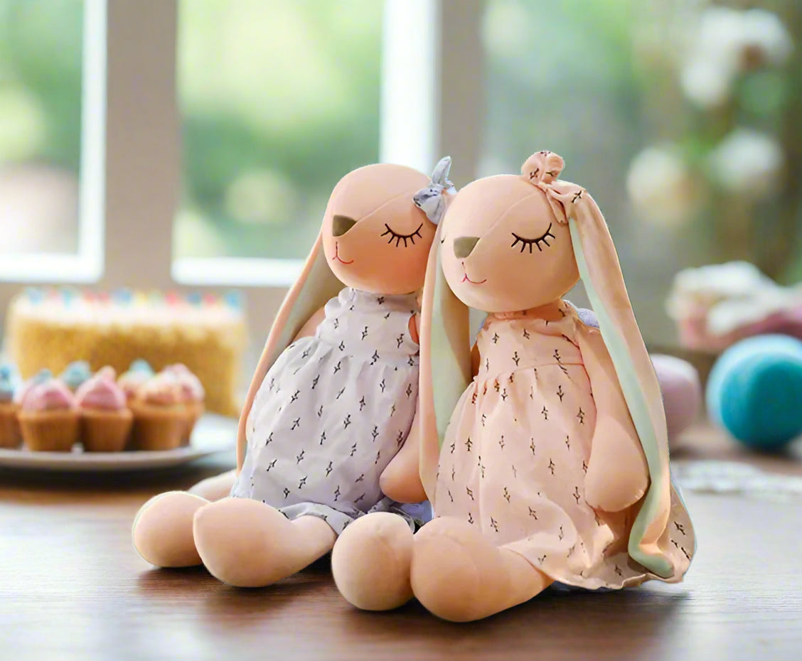 Charming-floppy-ears-Bunny-in-dress-toy-couple-DodoMarket-delivery-Mauritius