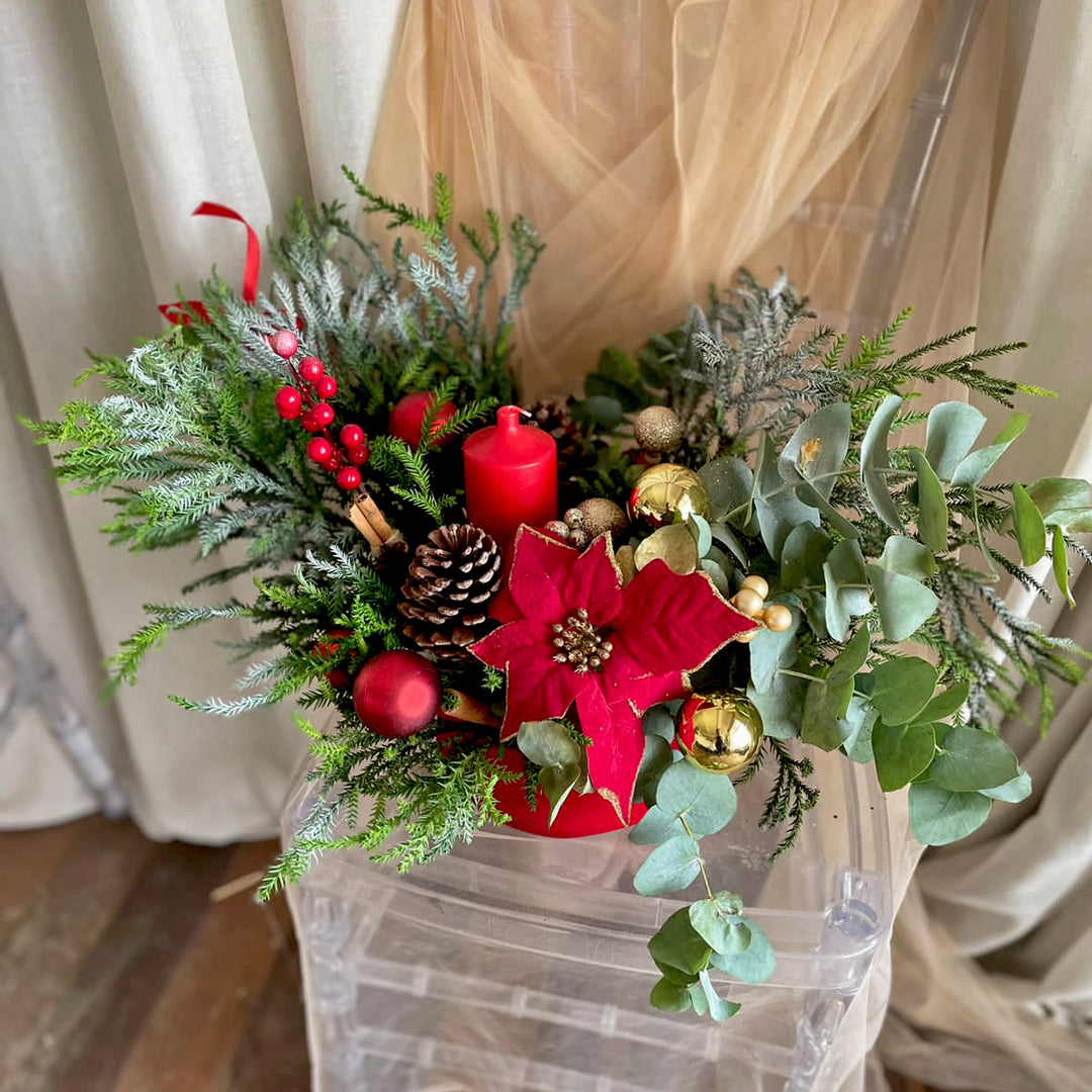 Christmas Flower Composition - Table Centerpiece