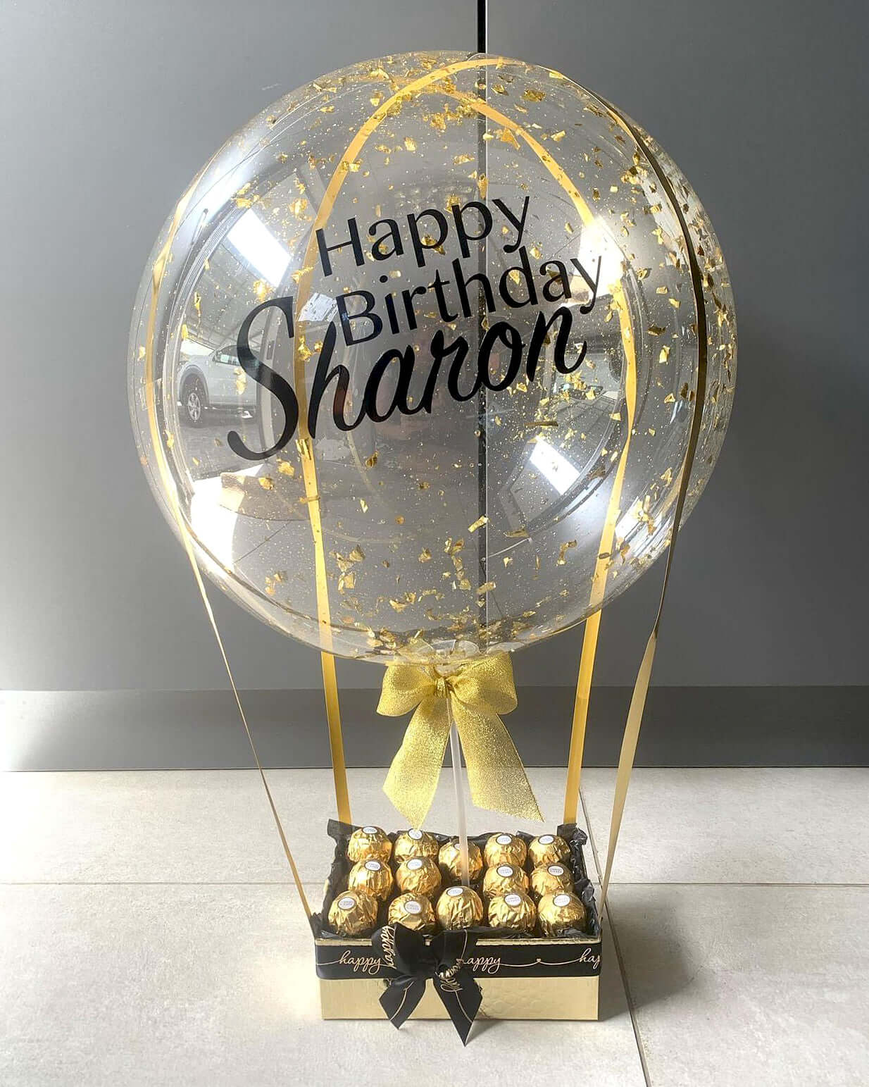 Personalized Balloon Box: Golden Sweets | delivery Mauritius