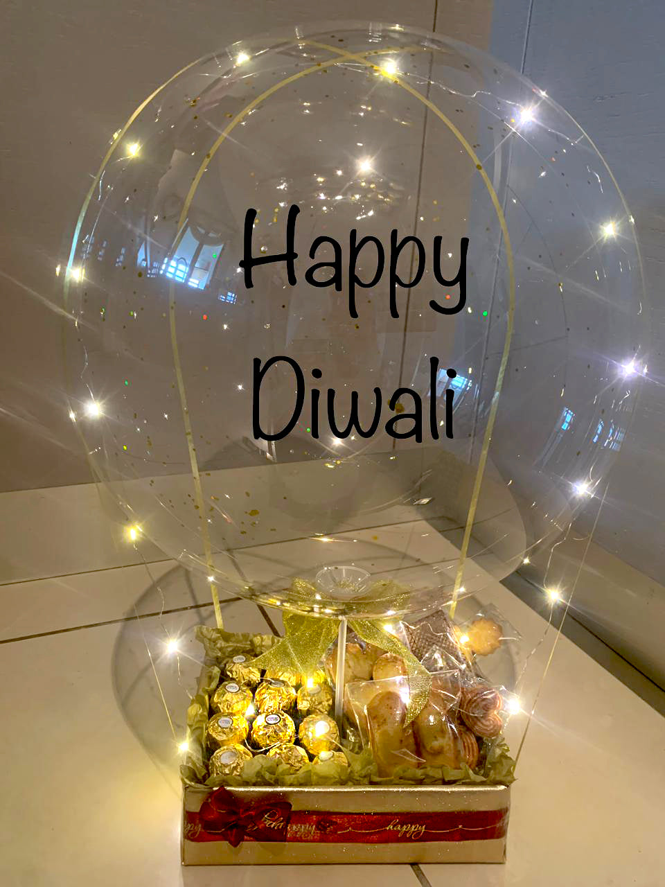 Customised-Bubble-Balloon-Gift-Box-Happy-Diwali-DodoMarket-delivery-Mauritius