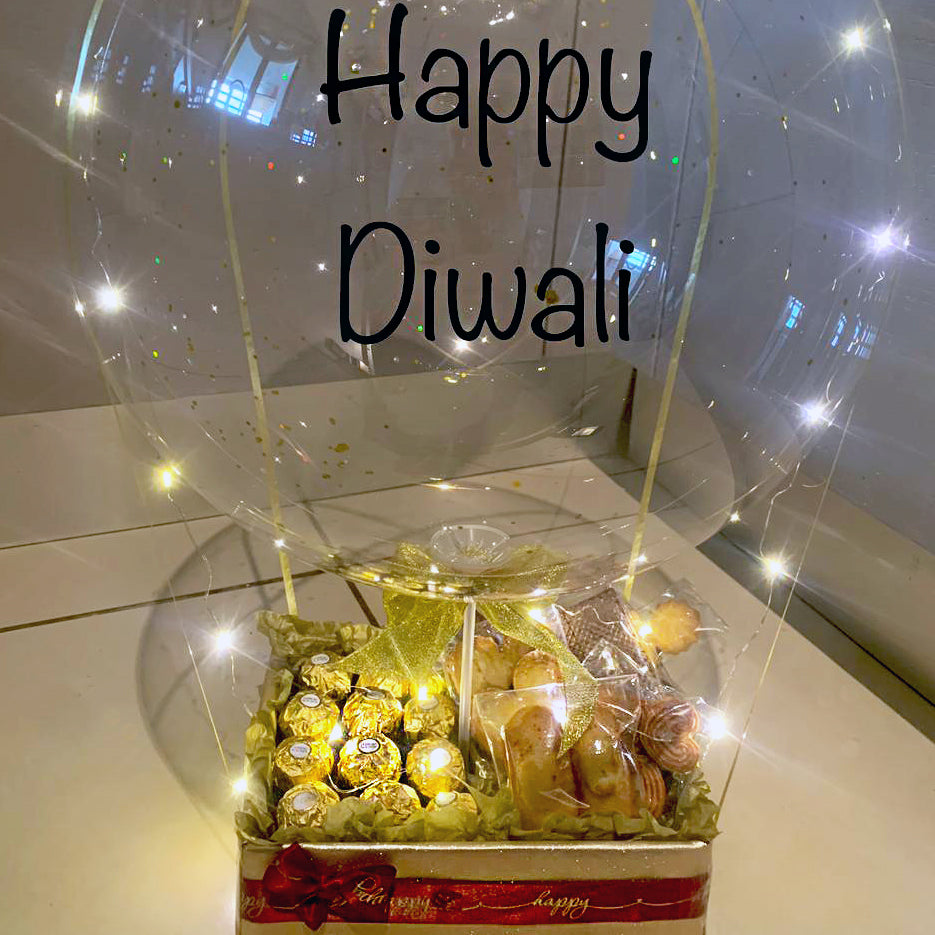 Customised-Bubble-Balloon-Gift-Box-Happy-Diwali-close-DodoMarket-delivery-Mauritius