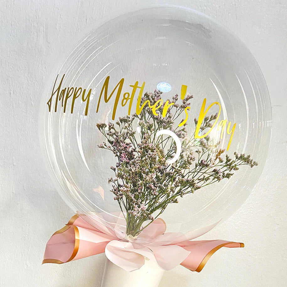 Cute-Bubble-Balloon-customised-wording-flowers-inside-DodoMarket-delivery-Mauritius