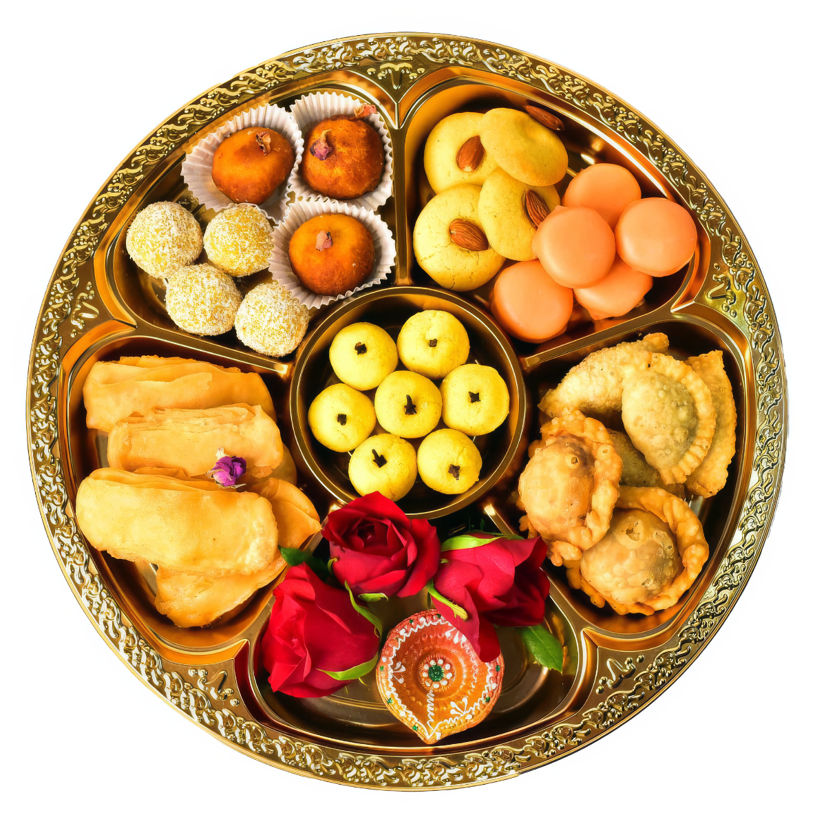 Diwali-2023-sweets-flowers-gift-set-in-box-Dodomarket-delivery-Mauritius