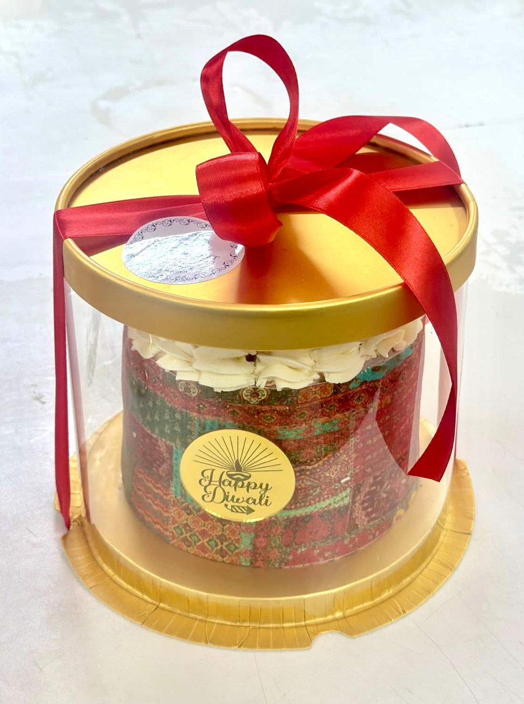 Diwali-Mini-Cake-in-clear-box-DodoMarket-delivery -Mauritius