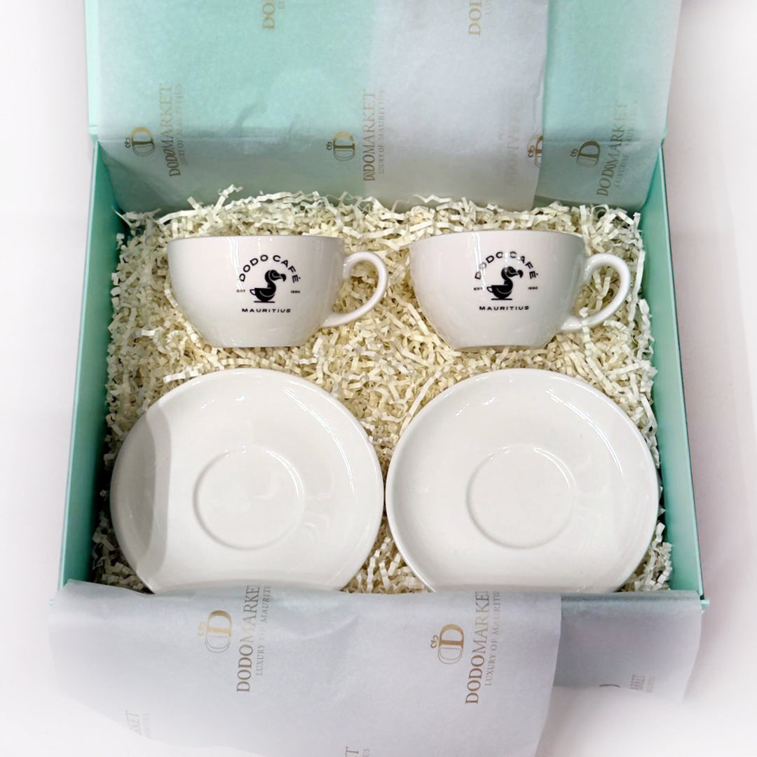 Dodo-Cafe-2-Cappuccino-cup-gift-set-white-DodoMarket-delivery-Mauritius