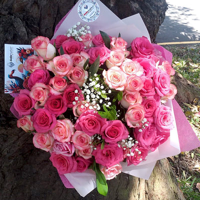 Flower-Bouquet-Rose-Elegance-50-pink-roses-DodoMarket-delivery-Mauritius