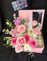 Imported Flowers Box with Macarons