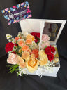 Imported Flowers Box with Macarons