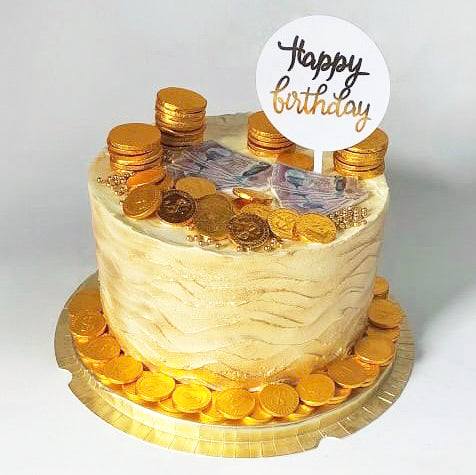 Gold-Coin-Money-Birthday-Cake-Dodomarket-delivery-Mauritius