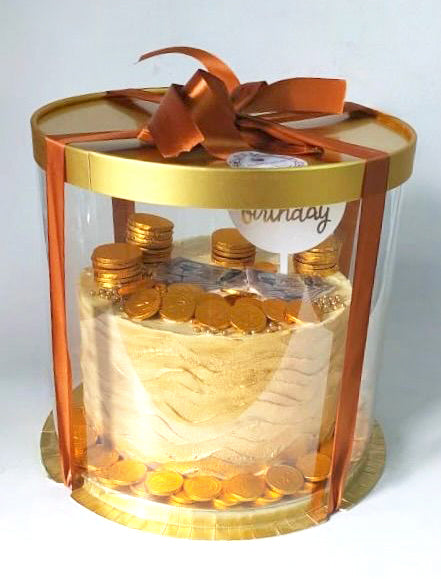Gold-Coin-Money-Birthday-Cake-in-box-Dodomarket-delivery-Mauritius