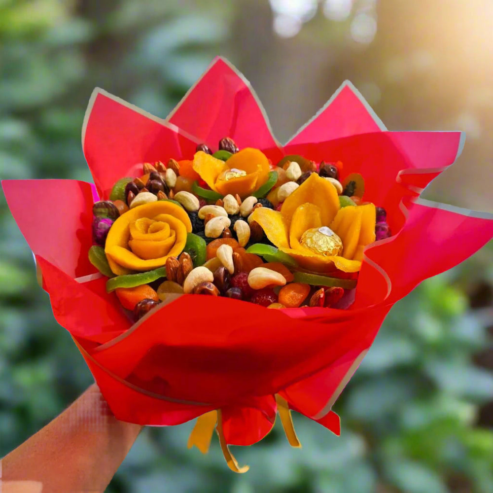 Golden-Blessings-Dried-Fruit-Bouquet-side-view-DodoMarket-delivery-Mauritius
