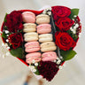 Heart Shape Box with Macarons and Flowers