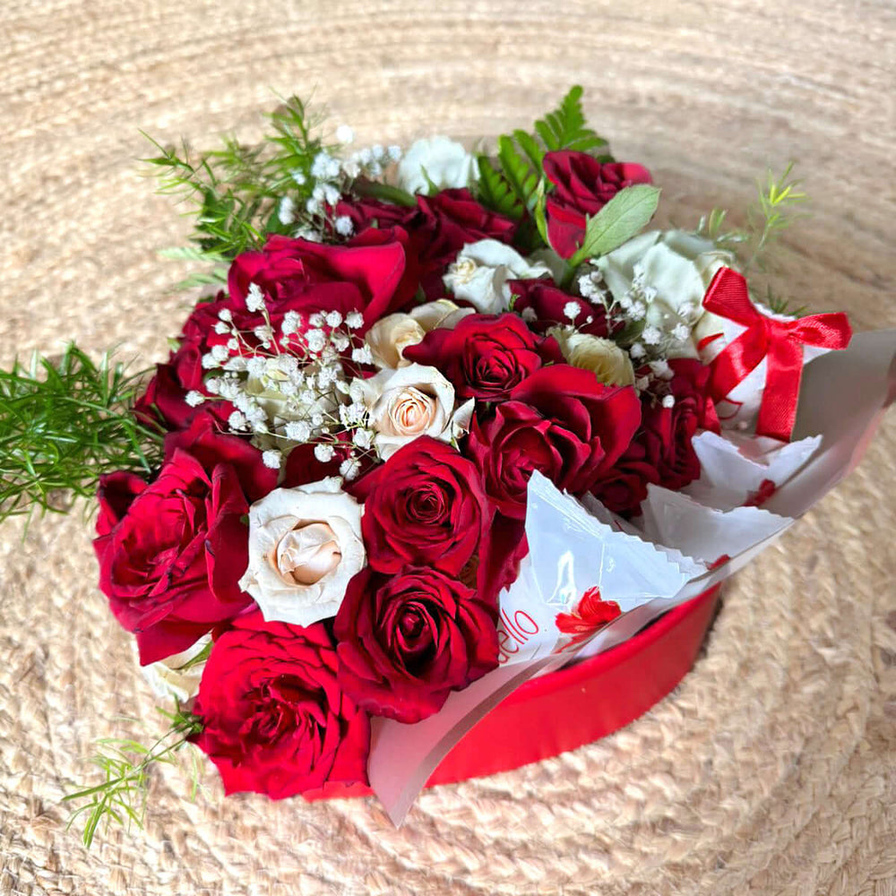 Heart-Roses-Box-with-Raffaello-DodoMarket-Mauritius