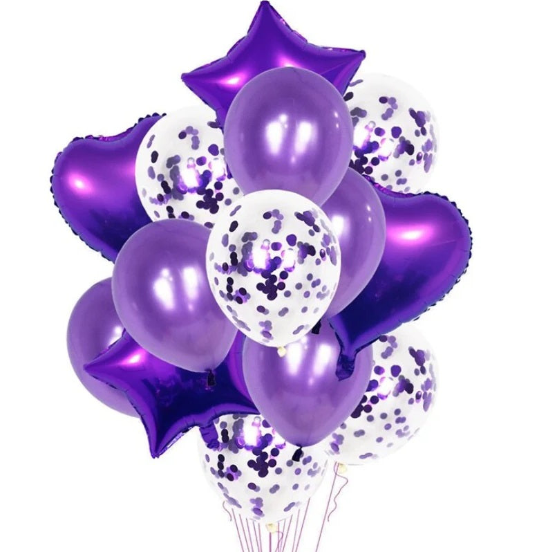 Helium Balloons Bouquet - Royal Purple