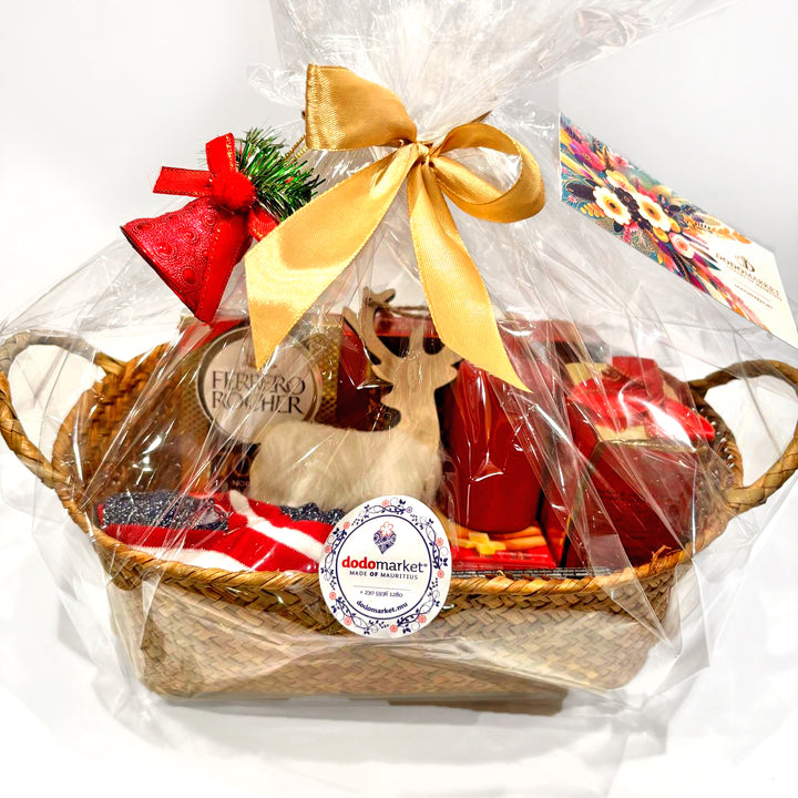 Holiday-Cheer-Hamper-basket-wrapped-DodoMarket-delivery-Mauritius