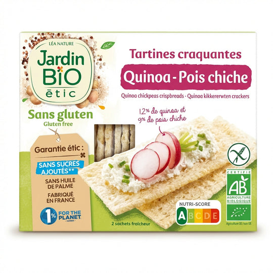 Jardin Bio Crispy Quinoa Chickpea Crackers 150g Delivery Mauritius
