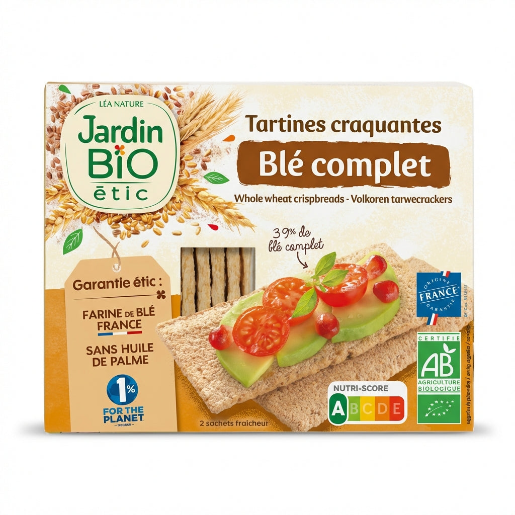 Jardin Bio Crispy Whole Wheat Crackers 150g | DodoFresh