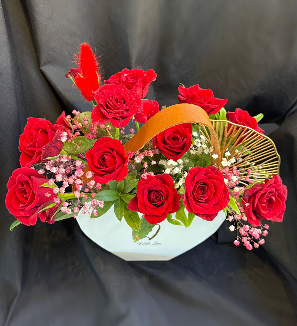 Just-for-You-red-Roses-white-box-DodoMarket-Delivery-Mauritius