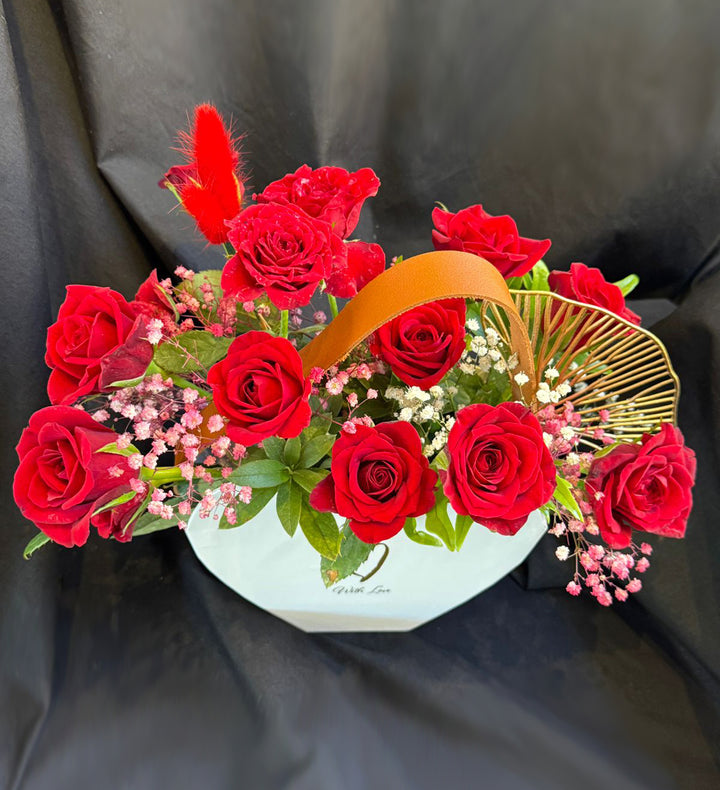 Just-for-You-red-Roses-white-box-DodoMarket-Delivery-Mauritius