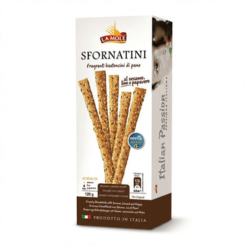 La Mole Sfornatini Sesame Linseed & Poppy Breadsticks 120g Delivery Mauritius