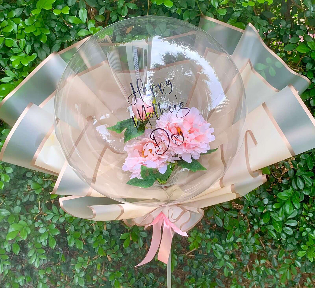 Long-Lasting-Faux-Flowers-Balloon-Personalized-DodoMarket-delivery-Mauritius