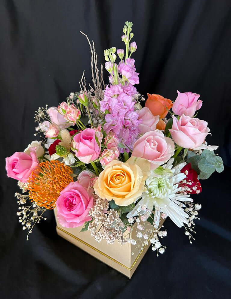 Mixed-Flower-Square-Craft-Box-Extra-Large-Vibrant-Touch-DodoMarket-delivery-Mauritius