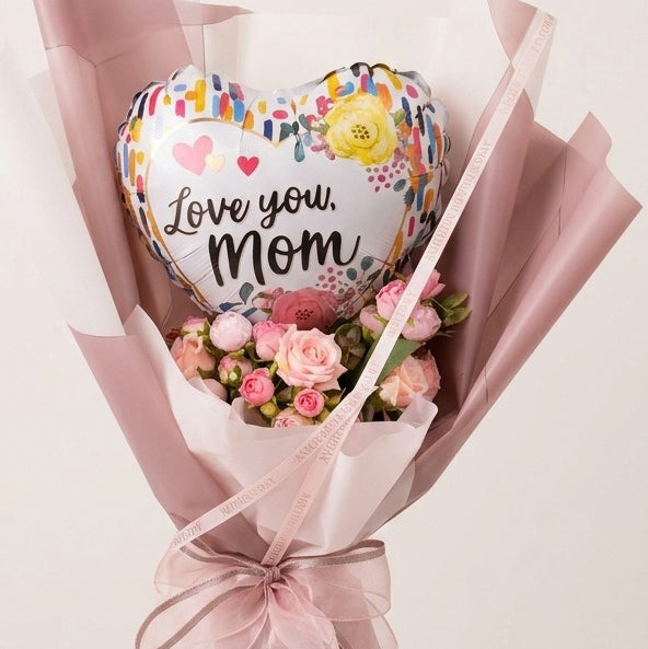 Moms-heart-bouquet-with-balloon-closer-DodoMarket-delivery-Mauritius