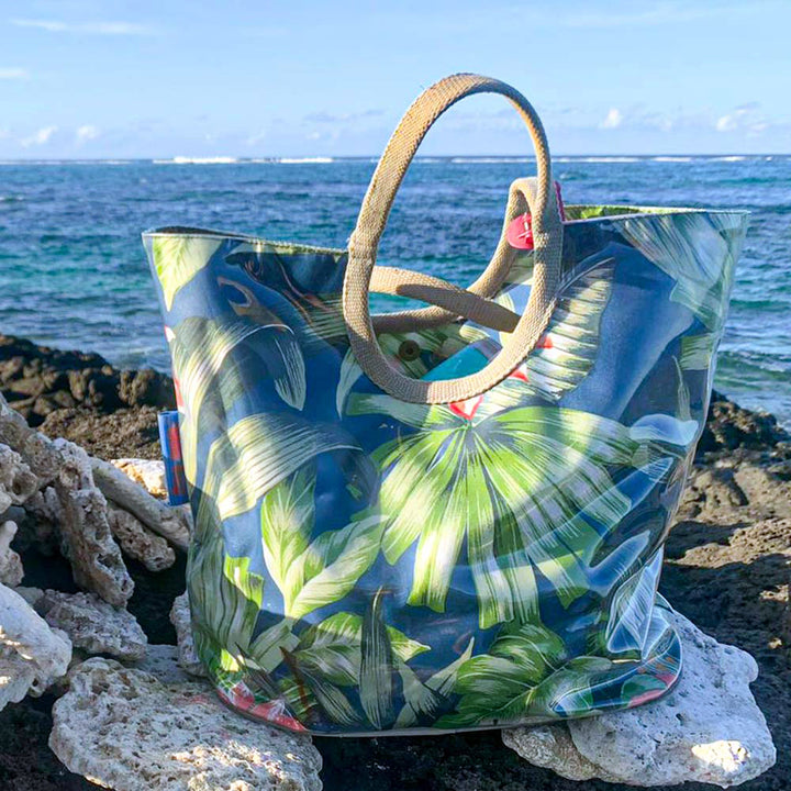 Moo-Bags-Small-Beach-Bag-Blue-Palms-DodoMarket-delivery-Mauritius