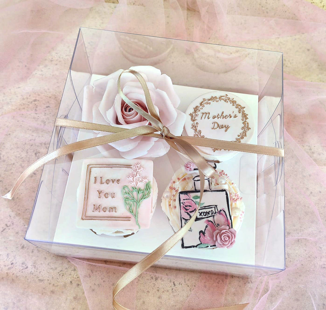 Mothers-Special-Luxury-4-Cupcakes-Edible-Flowers-in-box-DodoMarket-delivery-Mauritius