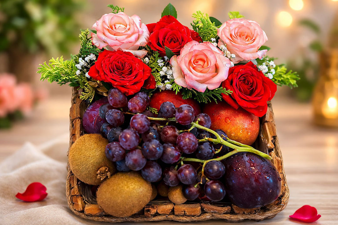 Natures-Embrace-Fruits-and-Flowers-Basket-open-DodoMarket-delivery-Mauritius