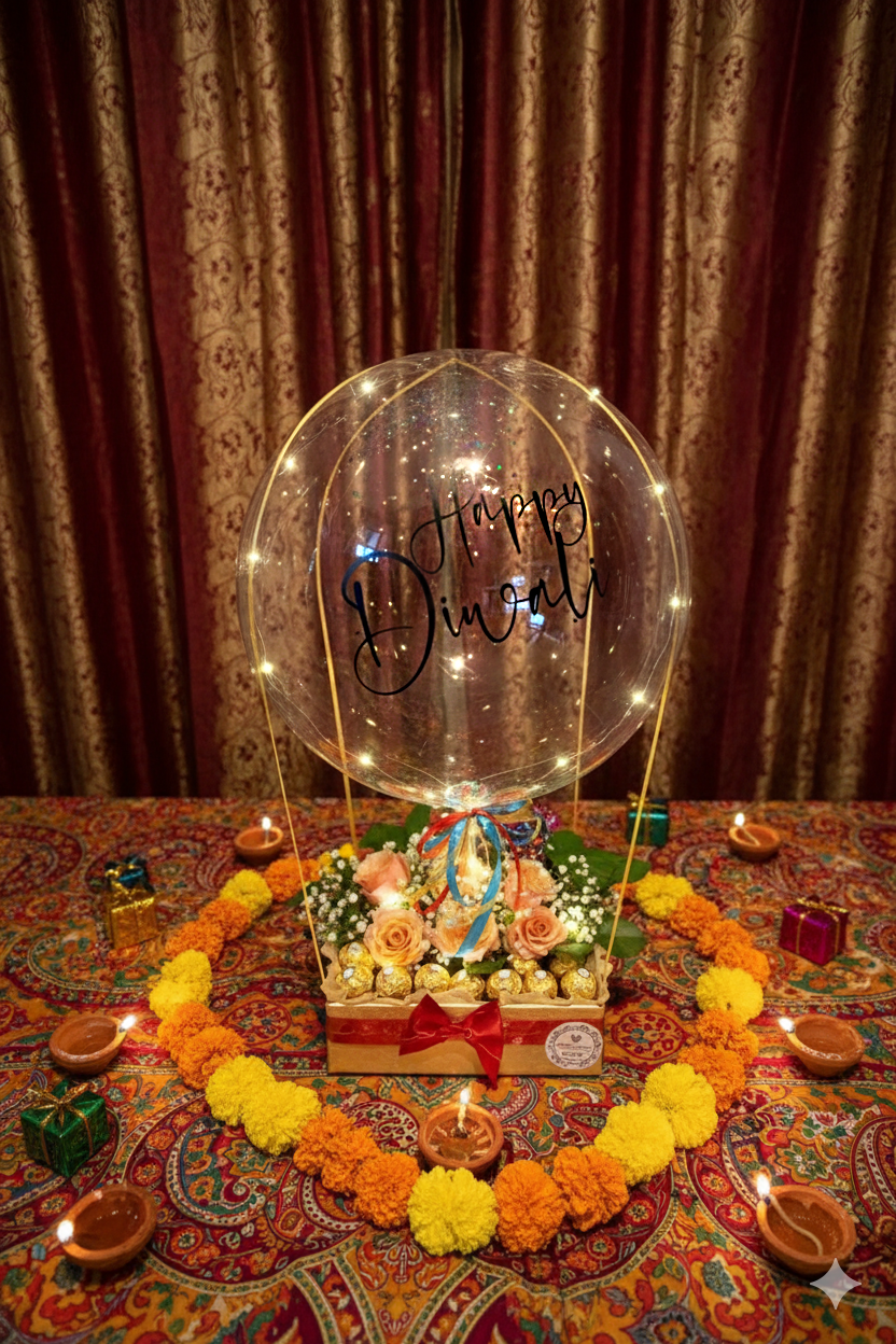 Personalized-Balloon-Gift-Box-Happy-Diwali-in-room-DodoMarket-delivery-Mauritius