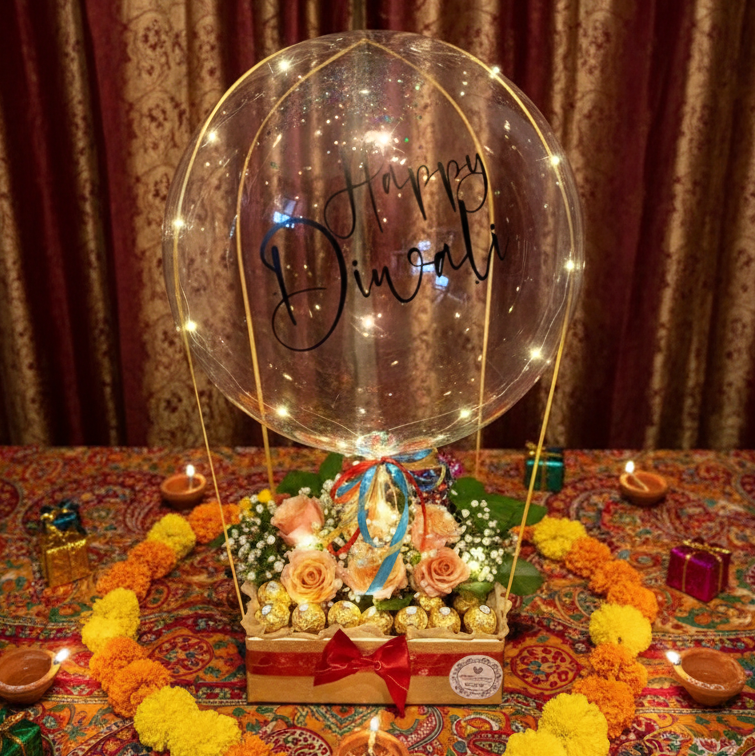 Personalized-Balloon-Gift-Box-Happy-Diwali-in-room-closer-DodoMarket-delivery-Mauritius